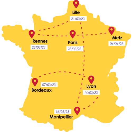 carte-rencontre-régionales-2023 Rencontres régionales utilisateurs GMAO CARL Source 2023.