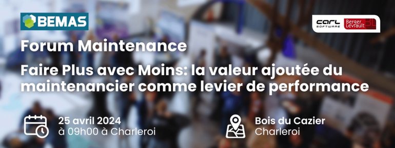 Rendez-vous au Forum BEMAS – Association de la Maintenance Belge !